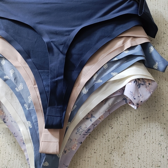 Lucky Brand Thongs Panties Women's XL Floral Blue Pink 5pc Seamless - Picture 7 of 8